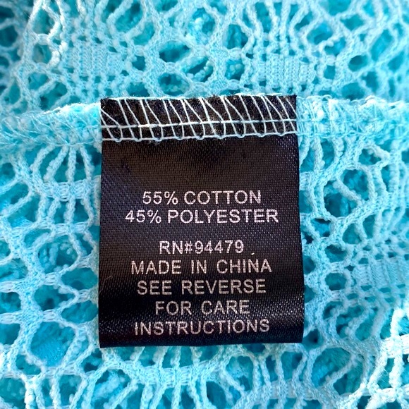 Mint aqua green sheer lace jacket - Picture 3 of 4